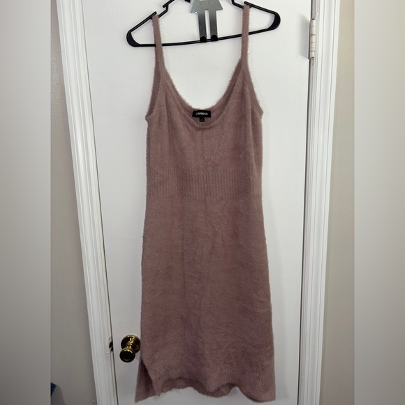 Express Pink Body Contour Midi Sweater Dress Large - Picture 2 of 6
